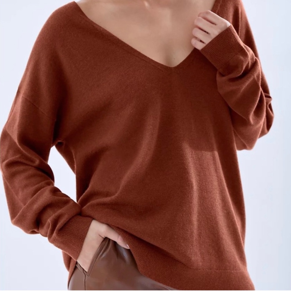 Aritzia Babaton Wool Linen Knit Casual Relaxed Coastal Cotagecore Sweater Sz3